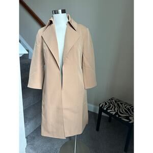 Anne Klein tan longline blazer coat, size 4, NWT